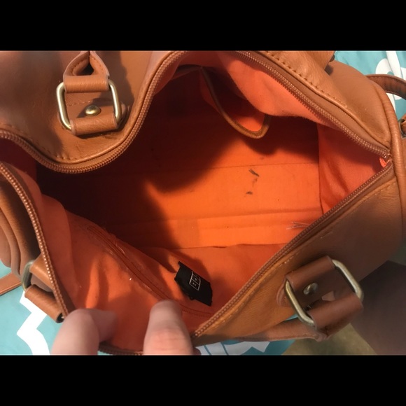 MSK Tan Leather Handbag with Crossbody Strap - Picture 6 of 8